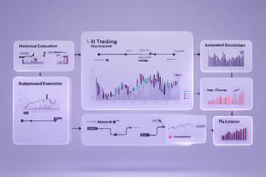 Platform overview illustrating AI trading workflow from backtesting to automated execution